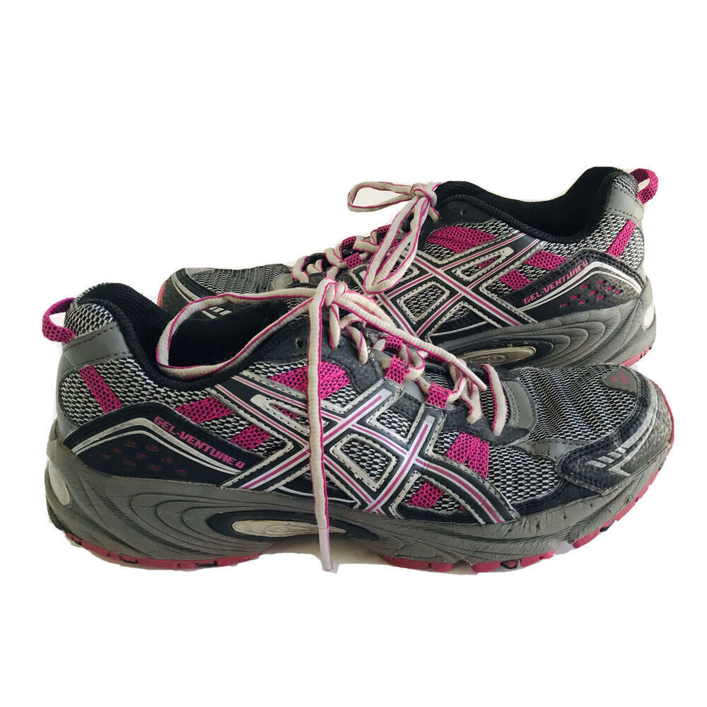ASICS GEL Venture 4 Women's Running Sneakers T383N Size 9.5 Pink Silver Black